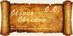 Oliver Obrenov vizit kartica